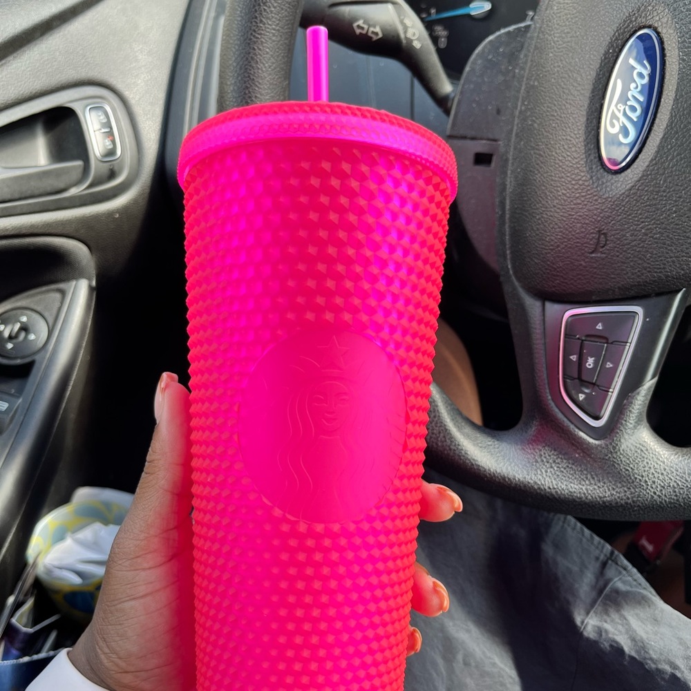 Starbucks hot pink studded tumbler